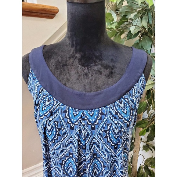 En Focus Womens Blue Polyester Round Neck Sleeveless Knee Length Dress Size 18W - Picture 5 of 10